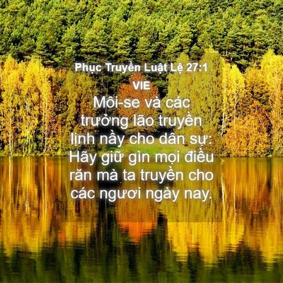 Picture 04 - Phục Truyền Luật Lệ 27:1 VIE - Môi-se và các trưởng lão truyền lịnh - Bible Verse Picture