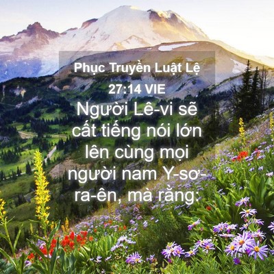 Picture 04 - Phục Truyền Luật Lệ 27:14 VIE - Người Lê-vi sẽ cất tiếng nói lớn - Bible Verse Picture
