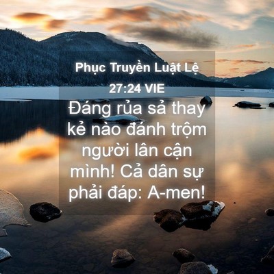 Picture 04 - Phục Truyền Luật Lệ 27:24 VIE - Đáng rủa sả thay kẻ nào đánh trộm - Bible Verse Picture