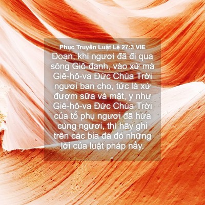 Picture 04 - Phục Truyền Luật Lệ 27:3 VIE - Đoạn, khi ngươi đã đi qua sông - Bible Verse Picture