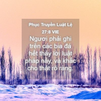 Picture 04 - Phục Truyền Luật Lệ 27:8 VIE - Ngươi phải ghi trên các bia đá hết - Bible Verse Picture