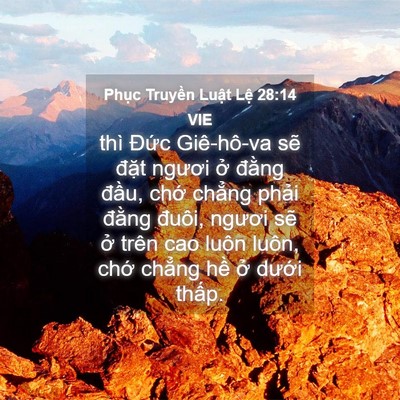 Picture 04 - Phục Truyền Luật Lệ 28:14 VIE - thì Đức Giê-hô-va sẽ đặt ngươi ở - Bible Verse Picture