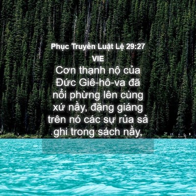 Picture 04 - Phục Truyền Luật Lệ 29:27 VIE - Cơn thạnh nộ của Đức Giê-hô-va đã - Bible Verse Picture