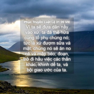Picture 04 - Phục Truyền Luật Lệ 31:20 VIE - Vì ta sẽ đưa dân nầy vào xứ, ta đã - Bible Verse Picture