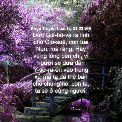Picture 04 - Phục Truyền Luật Lệ 31:23 VIE - Đức Giê-hô-va ra lịnh cho Giô-suê, con - Bible Verse Picture