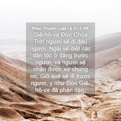 Picture 04 - Phục Truyền Luật Lệ 31:3 VIE - Giê-hô-va Đức Chúa Trời ngươi sẽ đi - Bible Verse Picture