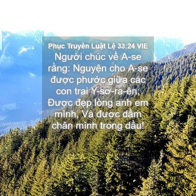 Picture 04 - Phục Truyền Luật Lệ 33:24 VIE - Người chúc về A-se rằng: Nguyện cho - Bible Verse Picture