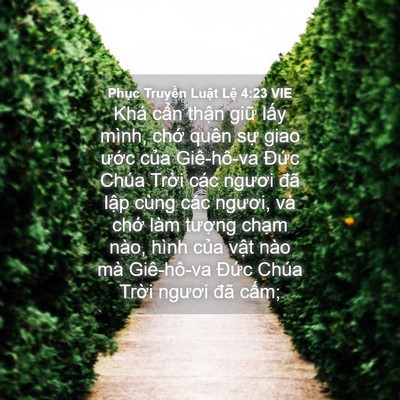 Picture 04 - Phục Truyền Luật Lệ 4:23 VIE - Khá cẩn thận giữ lấy mình, chớ quên - Bible Verse Picture
