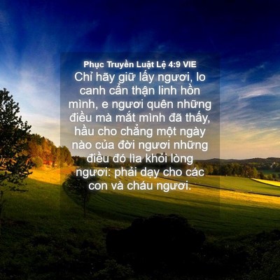 Picture 04 - Phục Truyền Luật Lệ 4:9 VIE - Chỉ hãy giữ lấy ngươi, lo canh cẩn - Bible Verse Picture