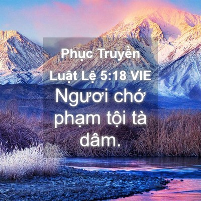 Picture 04 - Phục Truyền Luật Lệ 5:18 VIE - Ngươi chớ phạm tội tà - Bible Verse Picture