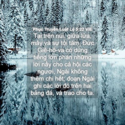 Picture 04 - Phục Truyền Luật Lệ 5:22 VIE - Tại trên núi, giữa lửa, mây và sự - Bible Verse Picture