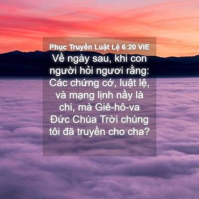 Picture 04 - Phục Truyền Luật Lệ 6:20 VIE - Về ngày sau, khi con người hỏi ngươi - Bible Verse Picture