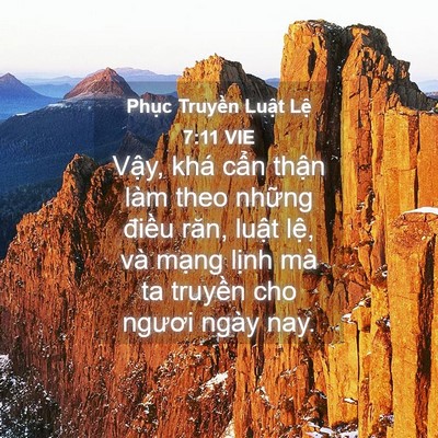 Picture 04 - Phục Truyền Luật Lệ 7:11 VIE - Vậy, khá cẩn thận làm theo những - Bible Verse Picture