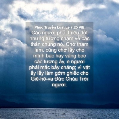 Picture 04 - Phục Truyền Luật Lệ 7:25 VIE - Các ngươi phải thiêu đốt những - Bible Verse Picture