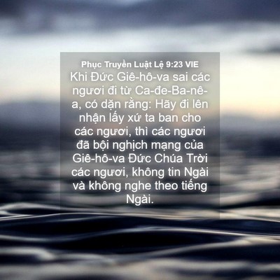 Picture 04 - Phục Truyền Luật Lệ 9:23 VIE - Khi Đức Giê-hô-va sai các ngươi đi từ - Bible Verse Picture