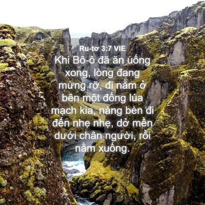 Picture 04 - Ru-tơ 3:7 VIE - Khi Bô-ô đã ăn uống xong, lòng đang - Bible Verse Picture