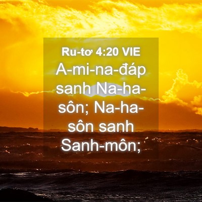 Picture 04 - Ru-tơ 4:20 VIE - A-mi-na-đáp sanh Na-ha-sôn; Na-ha-sôn sanh - Bible Verse Picture
