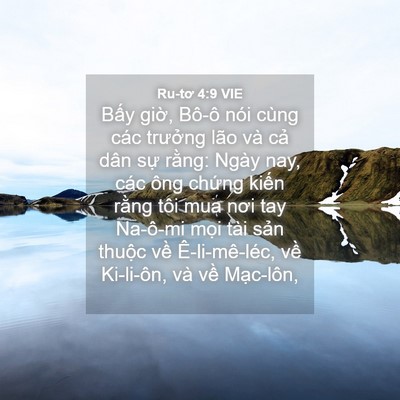 Picture 04 - Ru-tơ 4:9 VIE - Bấy giờ, Bô-ô nói cùng các trưởng - Bible Verse Picture