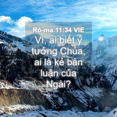 Picture 04 - Rô-ma 11:34 VIE - Vì, ai biết ý tưởng Chúa, ai là kẻ - Bible Verse Picture