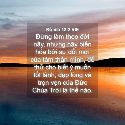 Picture 04 - Rô-ma 12:2 VIE - Đừng làm theo đời nầy, nhưng hãy - Bible Verse Picture