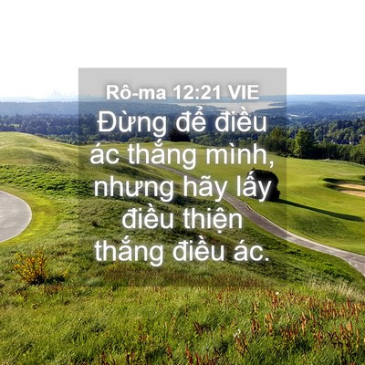 Picture 04 - Rô-ma 12:21 VIE - Đừng để điều ác thắng mình, nhưng - Bible Verse Picture