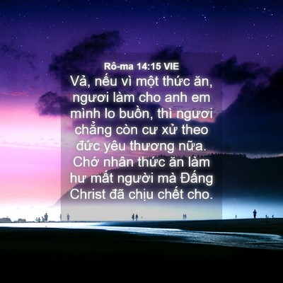 Picture 04 - Rô-ma 14:15 VIE - Vả, nếu vì một thức ăn, ngươi làm - Bible Verse Picture