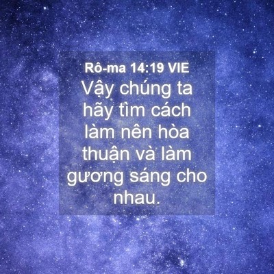 Picture 04 - Rô-ma 14:19 VIE - Vậy chúng ta hãy tìm cách làm nên hòa - Bible Verse Picture