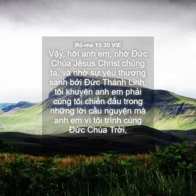 Picture 04 - Rô-ma 15:30 VIE - Vậy, hỡi anh em, nhờ Đức Chúa Jêsus - Bible Verse Picture