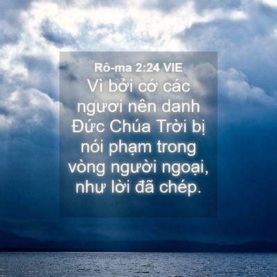 Picture 04 - Rô-ma 2:24 VIE - Vì bởi cớ các ngươi nên danh Đức - Bible Verse Picture