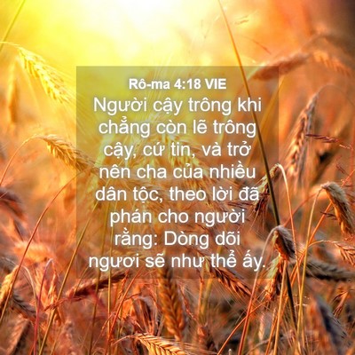 Picture 04 - Rô-ma 4:18 VIE - Người cậy trông khi chẳng còn lẽ - Bible Verse Picture