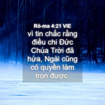 Picture 04 - Rô-ma 4:21 VIE - vì tin chắc rằng điều chi Đức Chúa - Bible Verse Picture