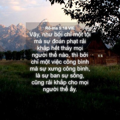 Picture 04 - Rô-ma 5:18 VIE - Vậy, như bởi chỉ một tội mà sự - Bible Verse Picture