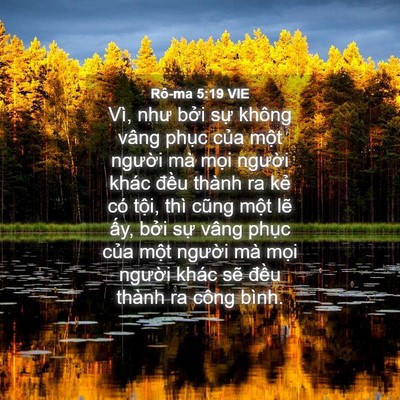 Picture 04 - Rô-ma 5:19 VIE - Vì, như bởi sự không vâng phục của - Bible Verse Picture