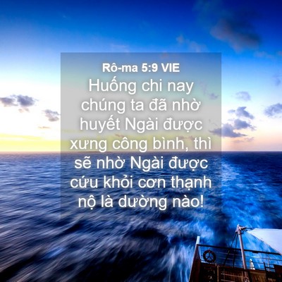 Picture 04 - Rô-ma 5:9 VIE - Huống chi nay chúng ta đã nhờ huyết - Bible Verse Picture