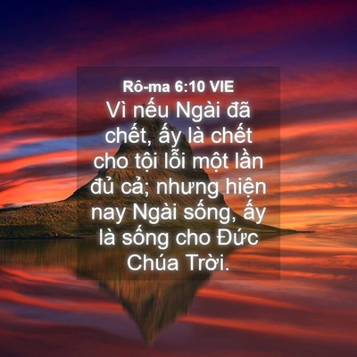 Picture 04 - Rô-ma 6:10 VIE - Vì nếu Ngài đã chết, ấy là chết cho - Bible Verse Picture