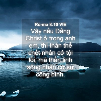Picture 04 - Rô-ma 8:10 VIE - Vậy nếu Đấng Christ ở trong anh em, thì - Bible Verse Picture