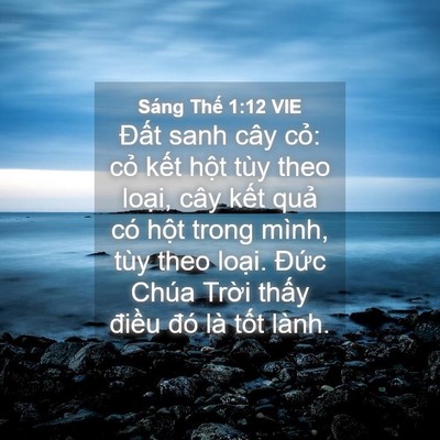 Picture 04 - Sáng Thế 1:12 VIE - Đất sanh cây cỏ: cỏ kết hột tùy theo - Bible Verse Picture