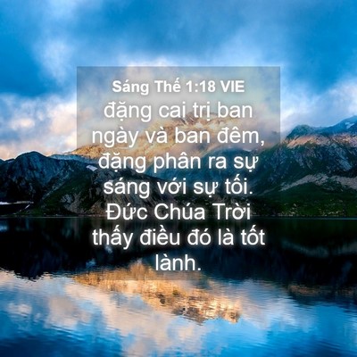 Picture 04 - Sáng Thế 1:18 VIE - đặng cai trị ban ngày và ban đêm, - Bible Verse Picture