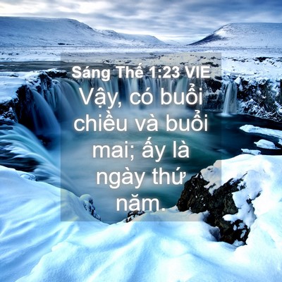 Picture 04 - Sáng Thế 1:23 VIE - Vậy, có buổi chiều và buổi mai; ấy - Bible Verse Picture
