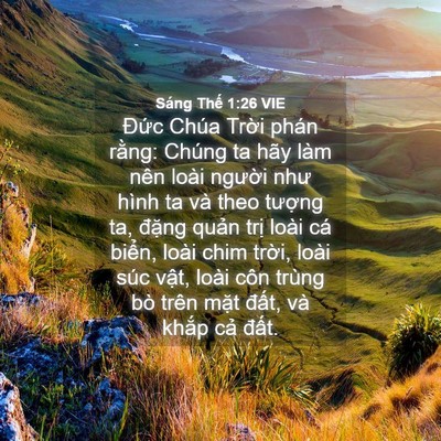 Picture 04 - Sáng Thế 1:26 VIE - Đức Chúa Trời phán rằng: Chúng ta hãy - Bible Verse Picture