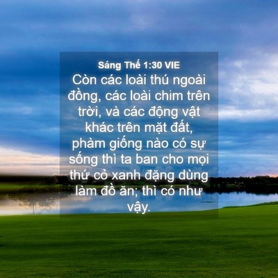 Picture 04 - Sáng Thế 1:30 VIE - Còn các loài thú ngoài đồng, các loài - Bible Verse Picture
