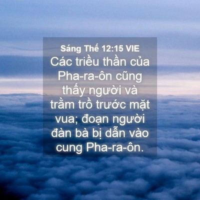Picture 04 - Sáng Thế 12:15 VIE - Các triều thần của Pha-ra-ôn cũng thấy - Bible Verse Picture