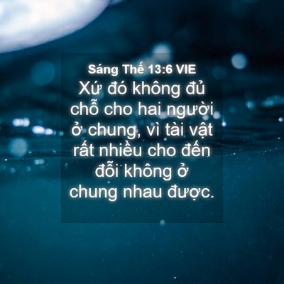 Picture 04 - Sáng Thế 13:6 VIE - Xứ đó không đủ chỗ cho hai người ở - Bible Verse Picture