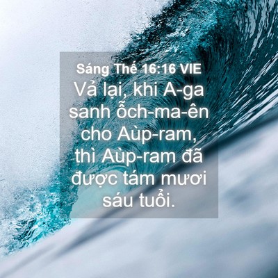 Picture 04 - Sáng Thế 16:16 VIE - Vả lại, khi A-ga sanh ỗch-ma-ên cho - Bible Verse Picture