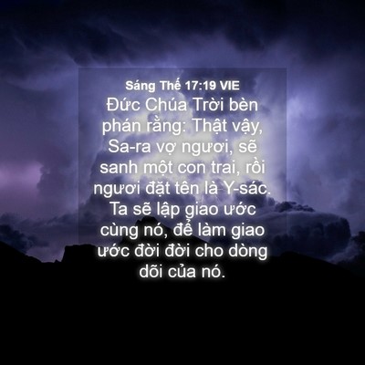 Picture 04 - Sáng Thế 17:19 VIE - Đức Chúa Trời bèn phán rằng: Thật - Bible Verse Picture
