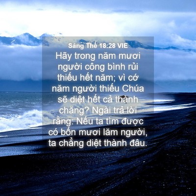Picture 04 - Sáng Thế 18:28 VIE - Hãy trong năm mươi người công bình rủi - Bible Verse Picture