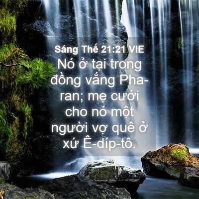 Picture 04 - Sáng Thế 21:21 VIE - Nó ở tại trong đồng vắng Pha-ran; mẹ - Bible Verse Picture
