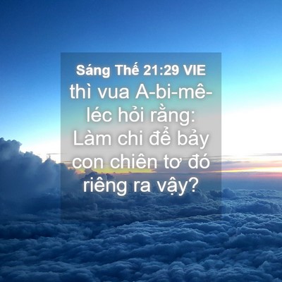 Picture 04 - Sáng Thế 21:29 VIE - thì vua A-bi-mê-léc hỏi rằng: Làm chi - Bible Verse Picture