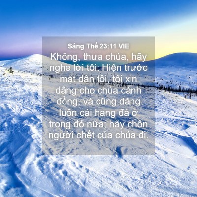 Picture 04 - Sáng Thế 23:11 VIE - Không, thưa chúa, hãy nghe lời tôi: Hiện - Bible Verse Picture