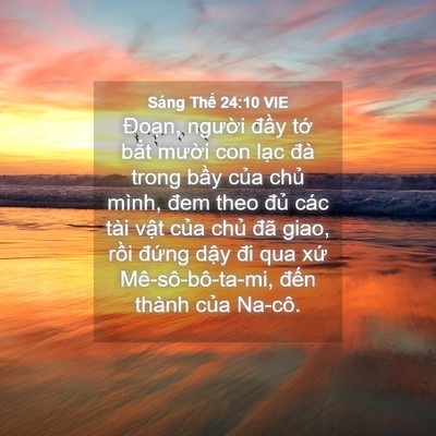 Picture 04 - Sáng Thế 24:10 VIE - Đoạn, người đầy tớ bắt mười con - Bible Verse Picture